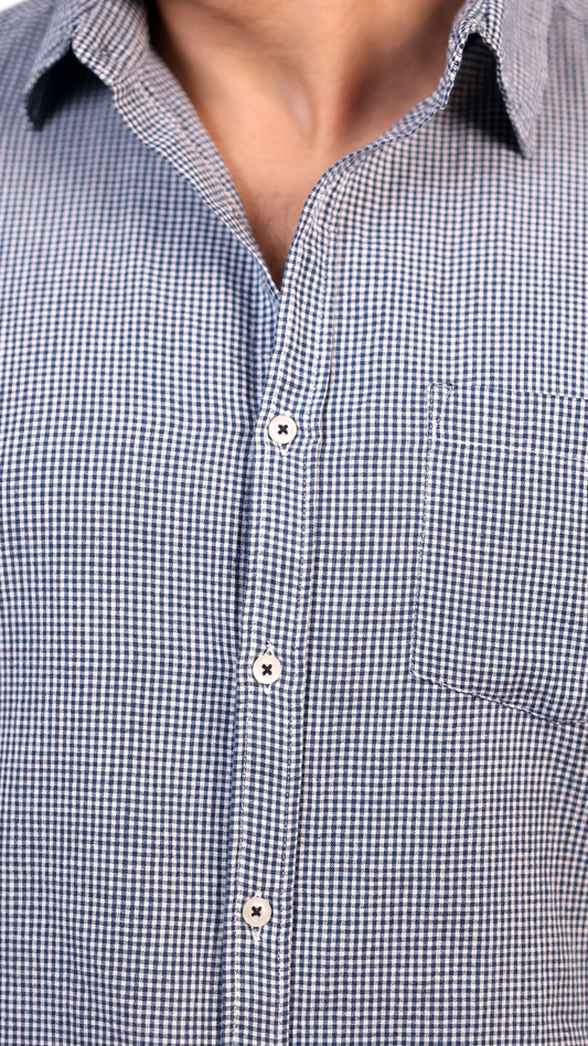 Blue Fennel Small Checks Shirt