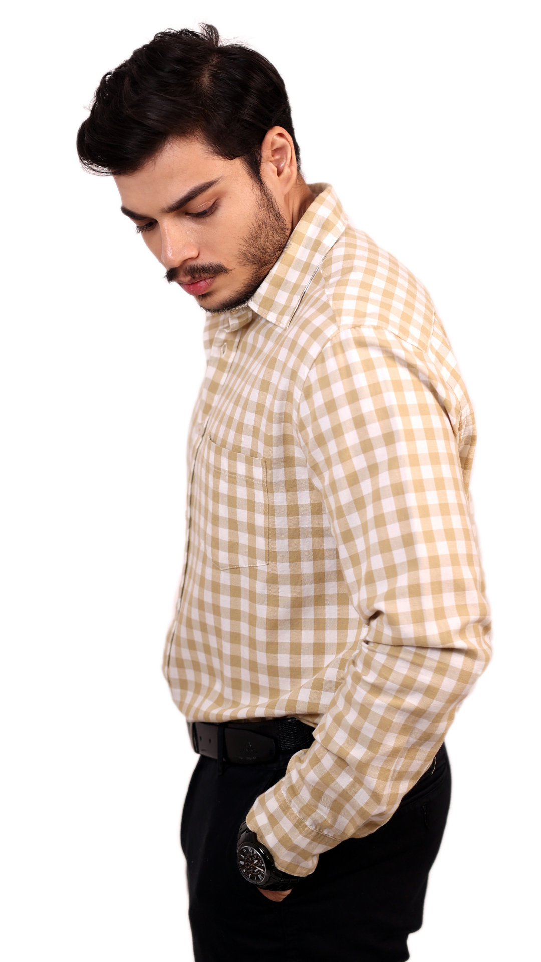 Beige & Cream Checks Shirt