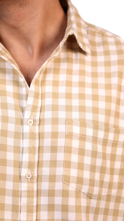 Beige & Cream Checks Shirt