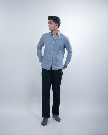 Blue Fennel Small Checks Shirt
