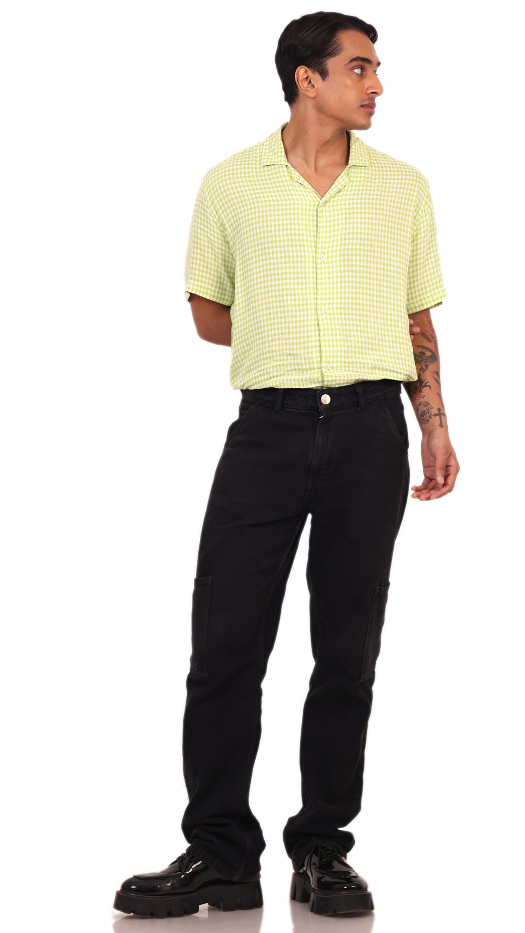 Lemon Green Checks Shirt