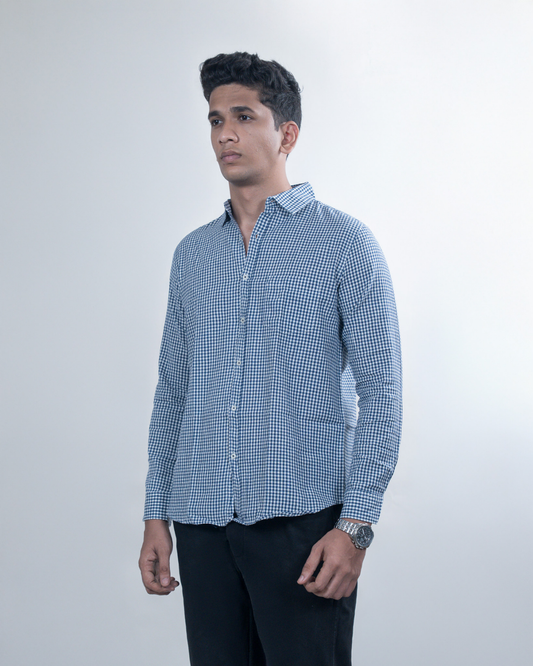 Blue Fennel Small Checks Shirt