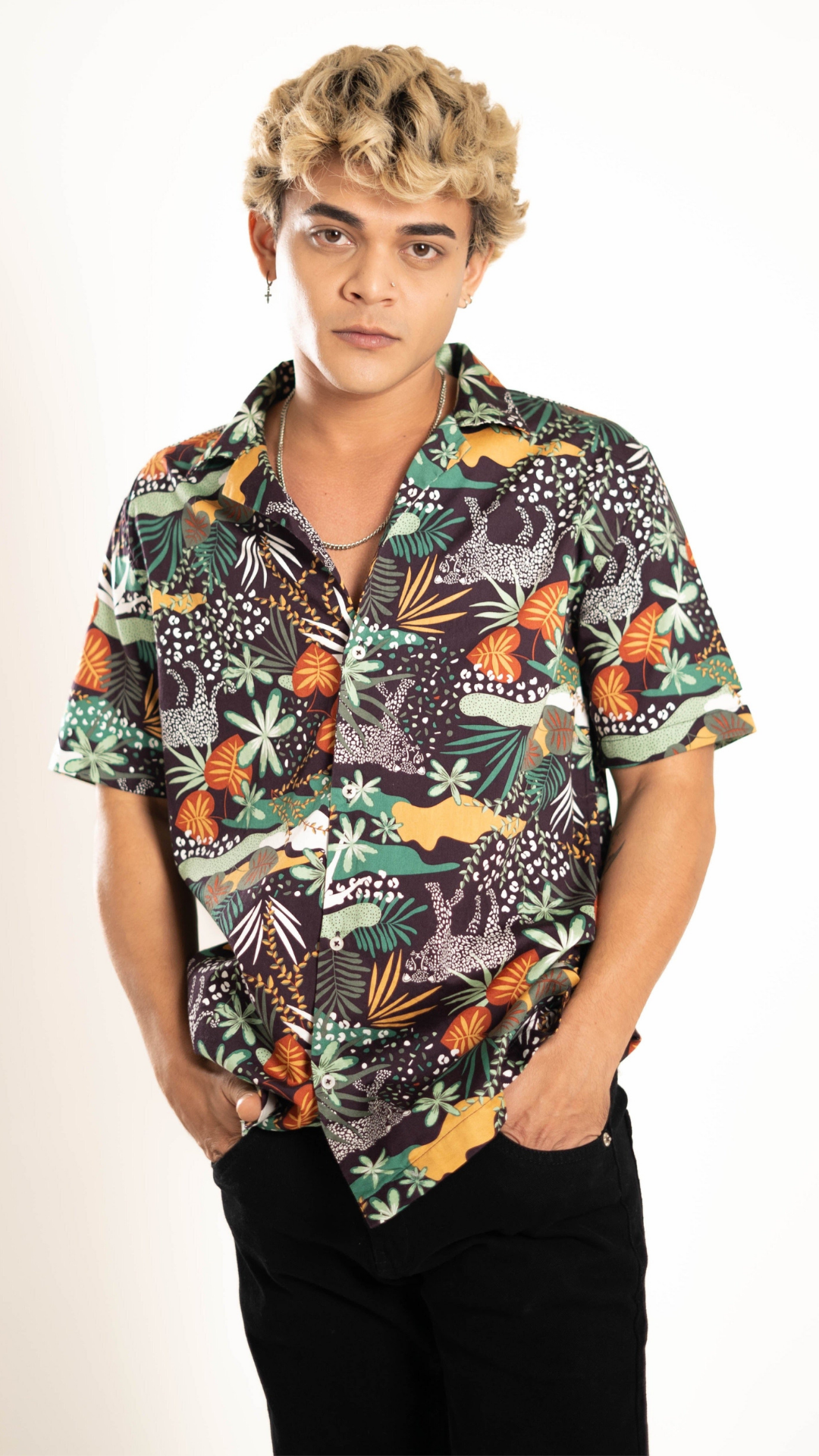 Men's Relaxed Fit Short Sleeves Hawaiian  Shirt