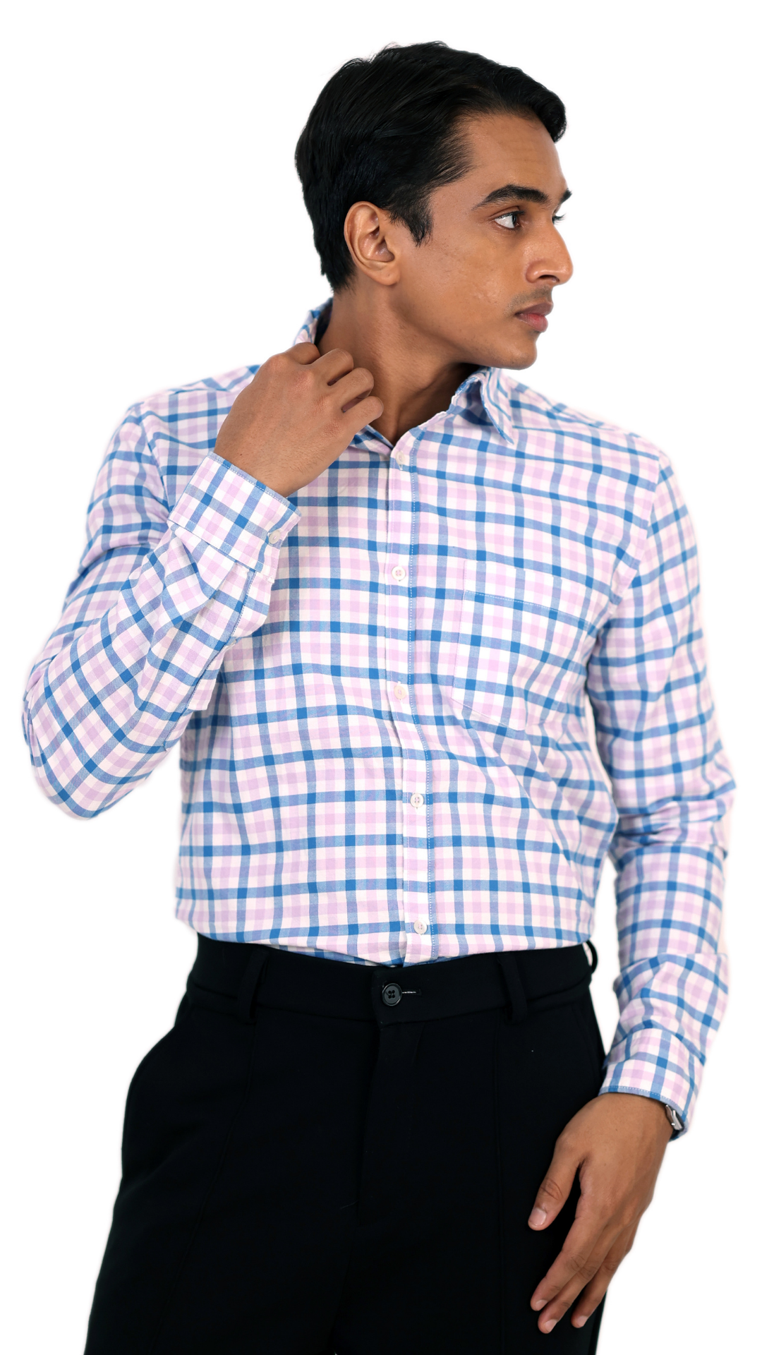 Pink & Blue Checks Shirt