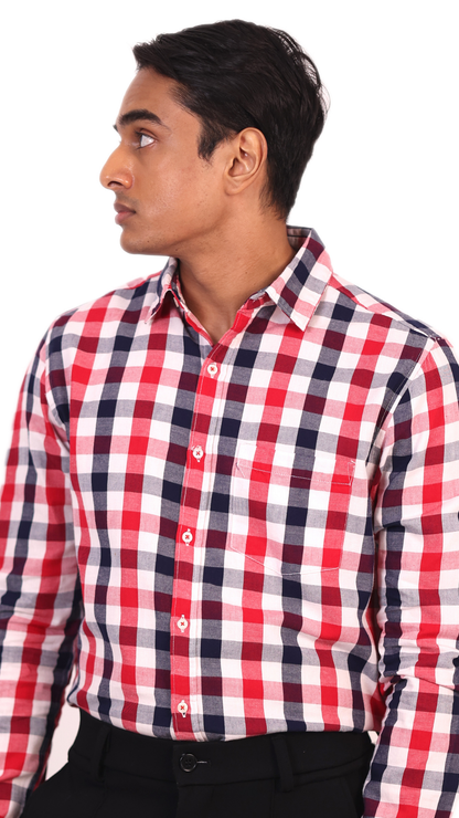 Blue & Red Checks Shirt