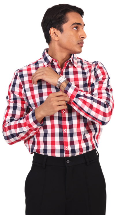 Blue & Red Checks Shirt