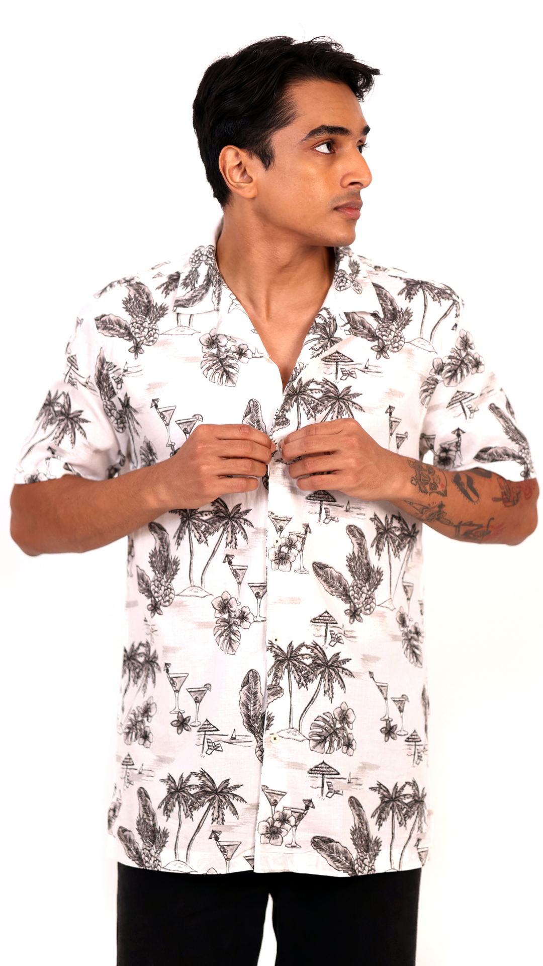 Sea Shore Side Printed White Shirt