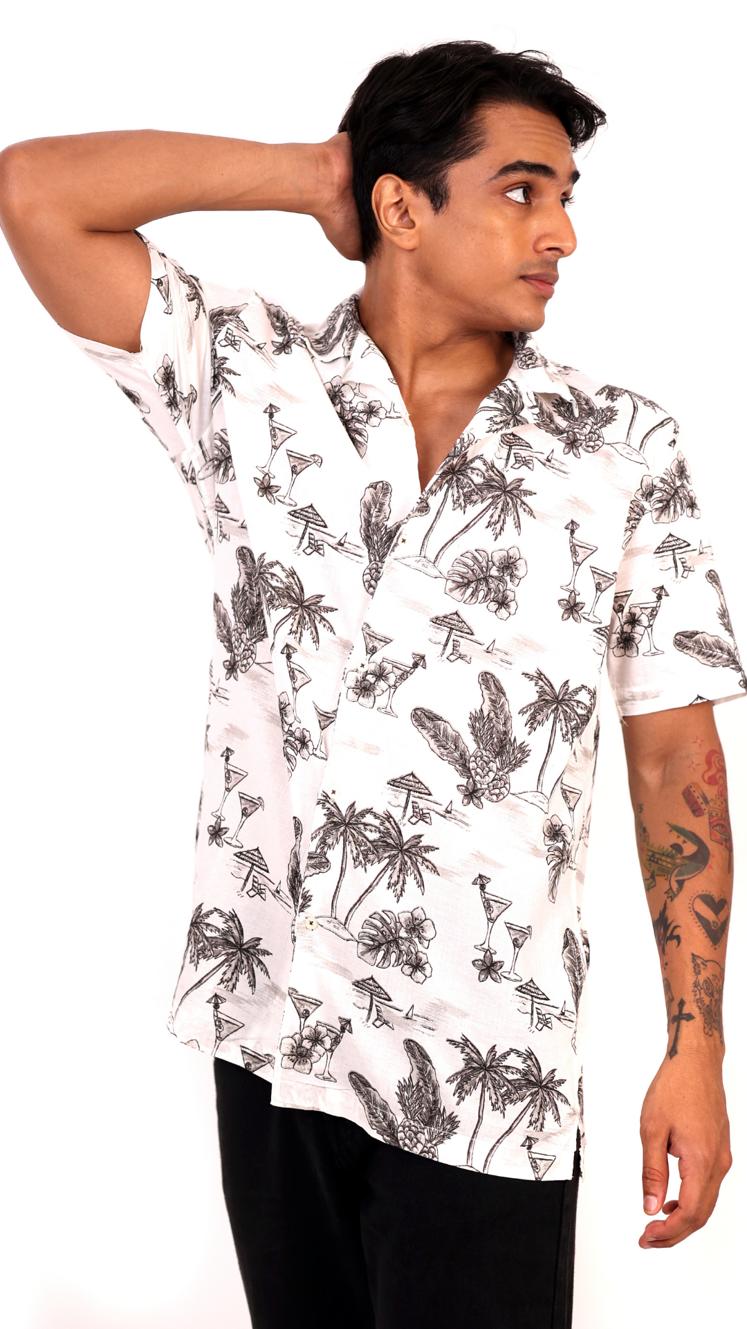 Sea Shore Side Printed White Shirt