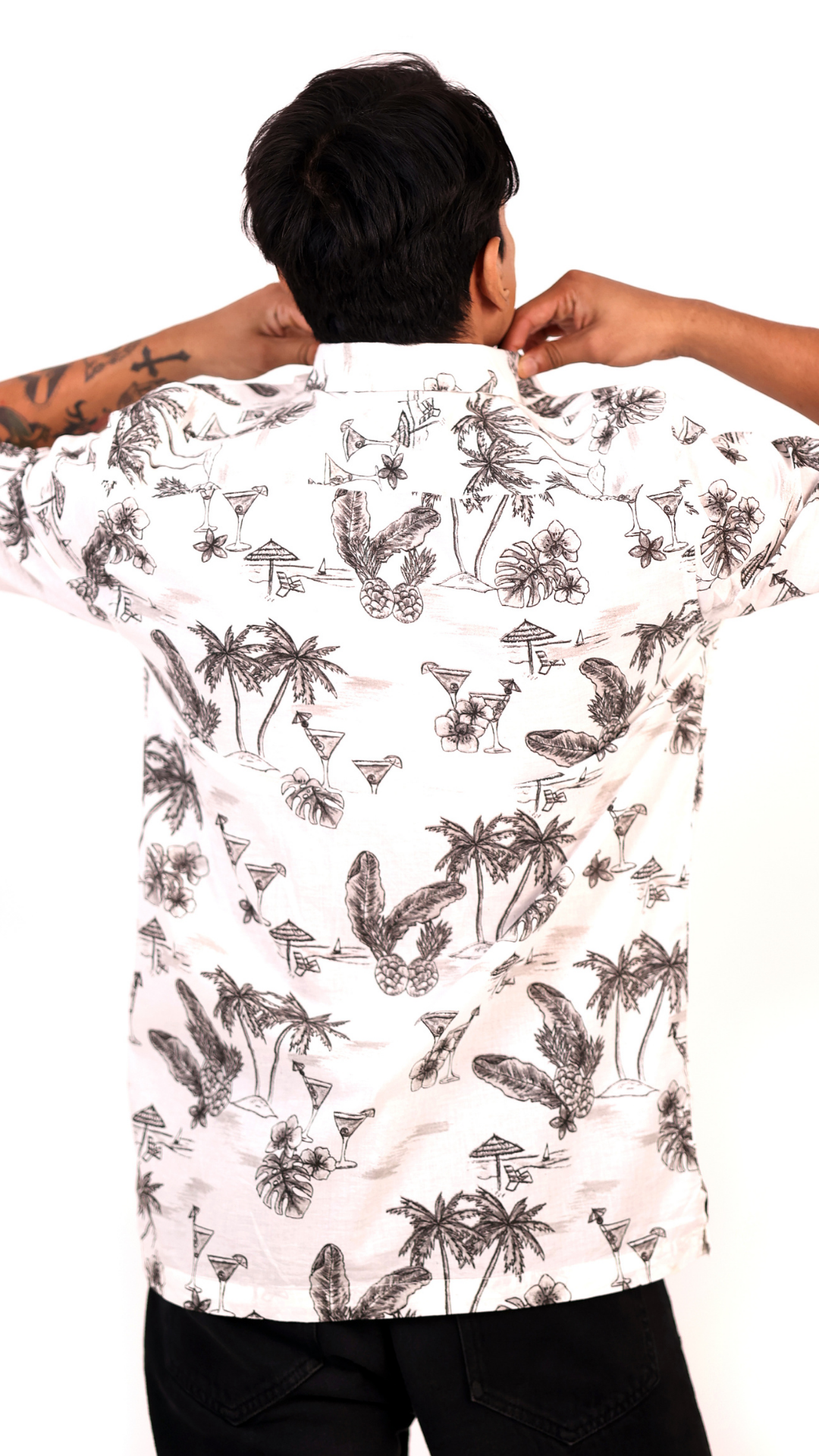 Sea Shore Side Printed White Shirt