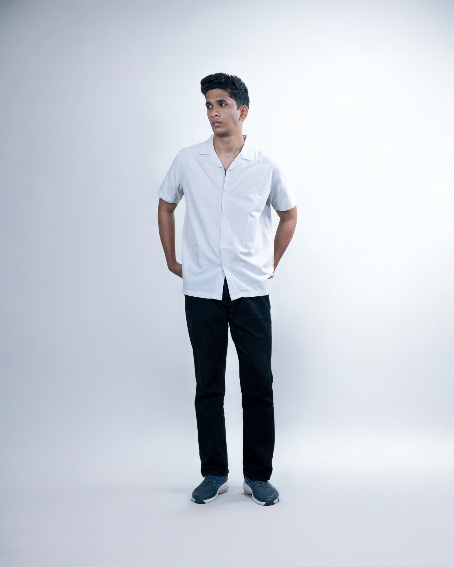 Off White Shirt with Fine Strips