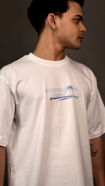 Rooted in Grit Printed White T-shirt