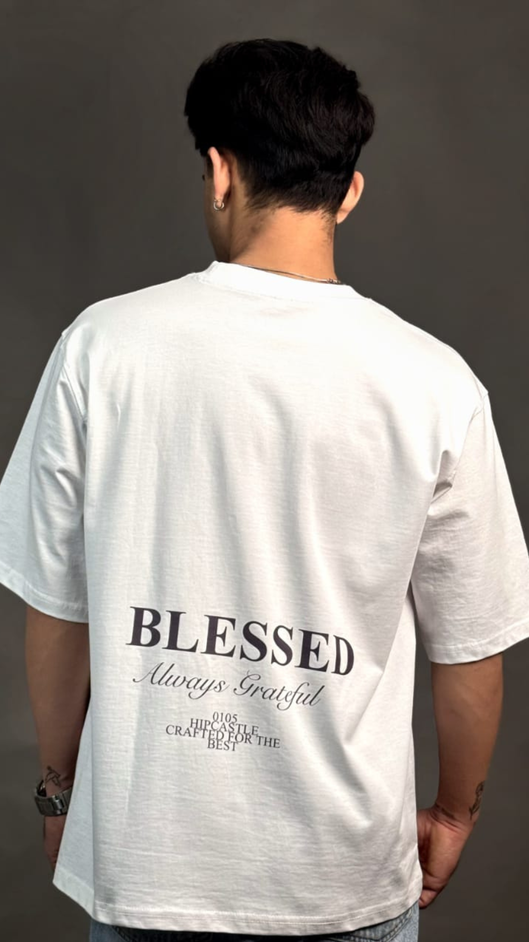 Always Grateful Printed White T-shirt