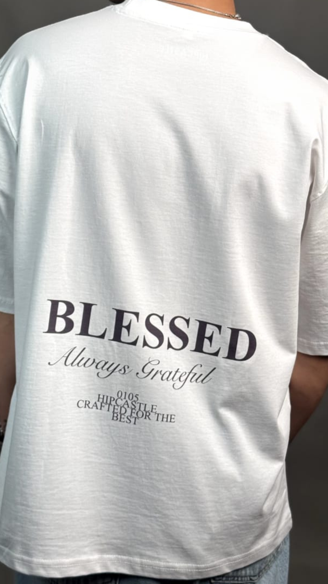 Always Grateful Printed White T-shirt