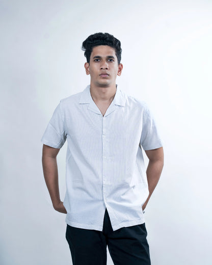 Off White Shirt with Fine Strips