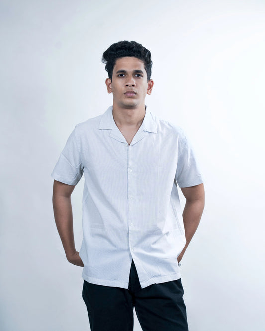 Off White Shirt with Fine Strips