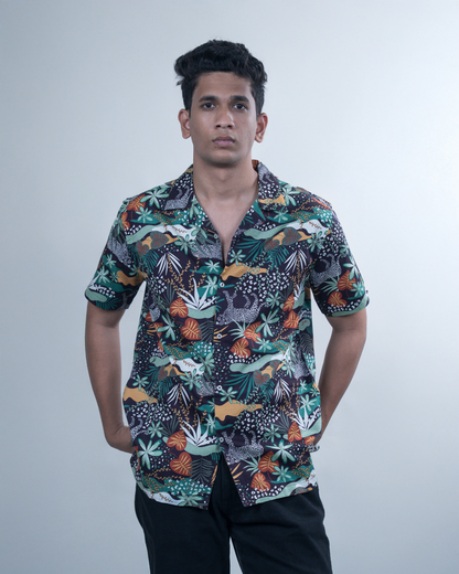 Hawaiian Black Shirt