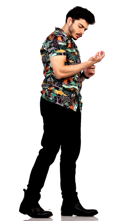 Hawaiian Black Shirt