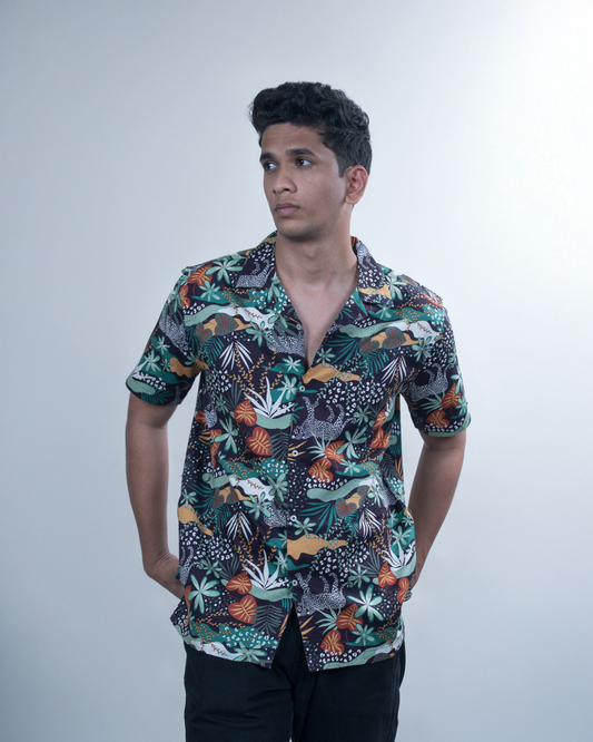 Hawaiian Black Shirt