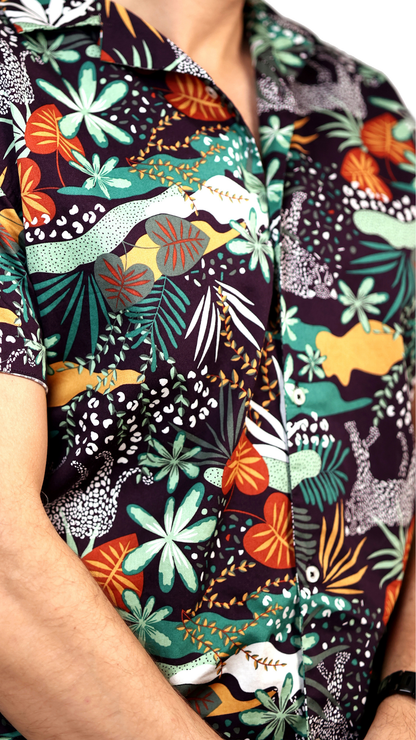 Hawaiian Black Shirt