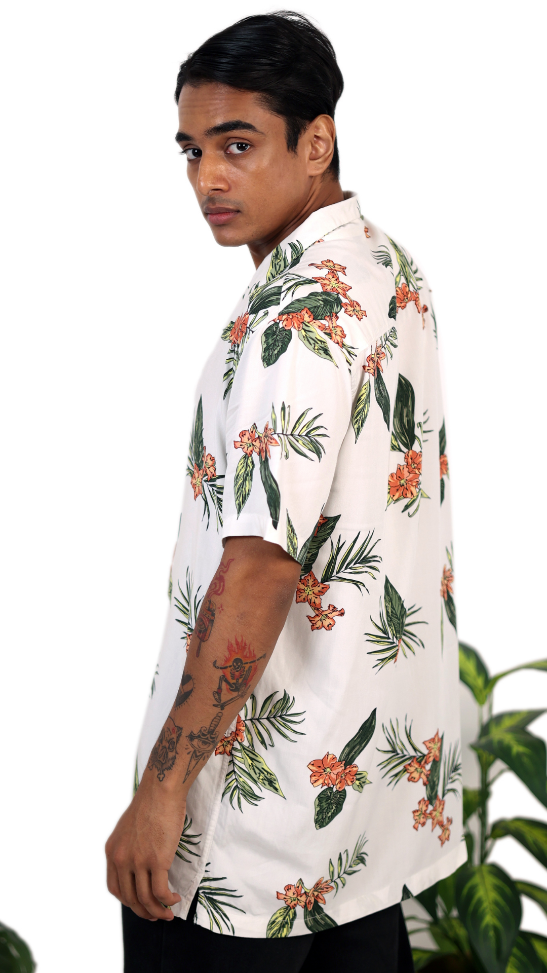 Floral Printed White Shirt