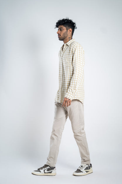 Beige & Cream Checks Shirt