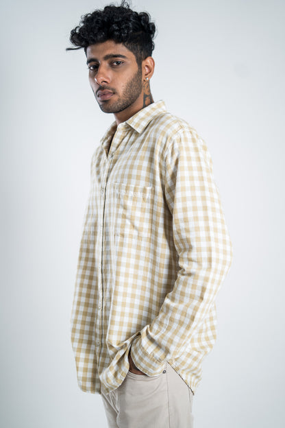 Beige & Cream Checks Shirt