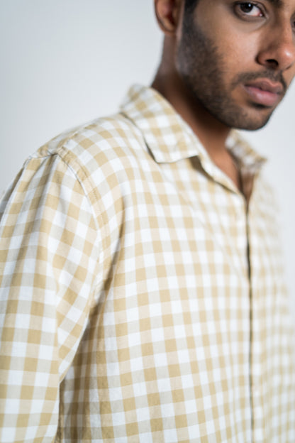 Beige & Cream Checks Shirt