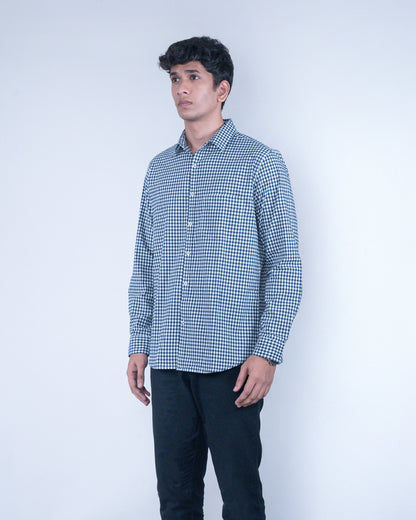 Blue Fennel Small Checks Shirt