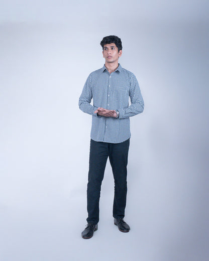 Blue Fennel Small Checks Shirt