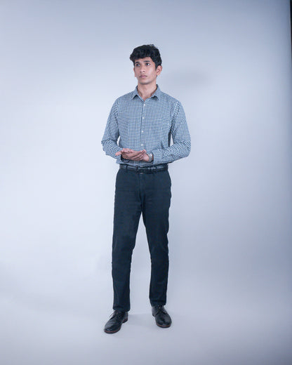 Blue Fennel Small Checks Shirt