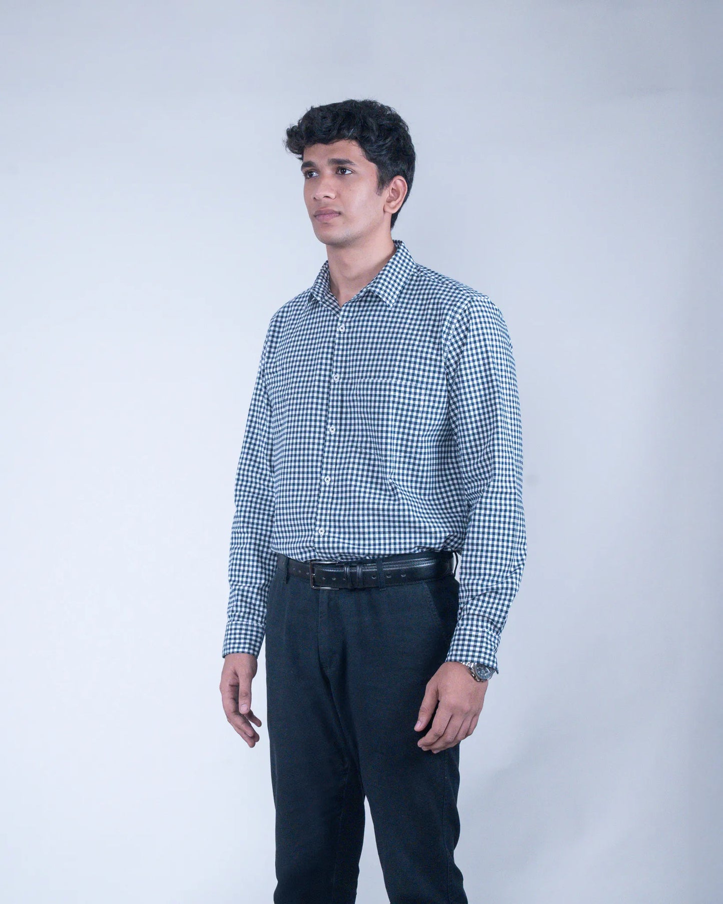 Blue Fennel Small Checks Shirt