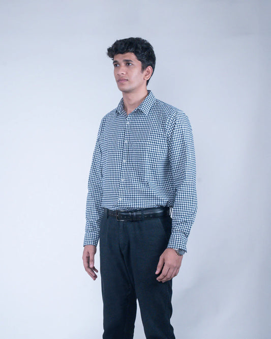 Blue Fennel Small Checks Shirt