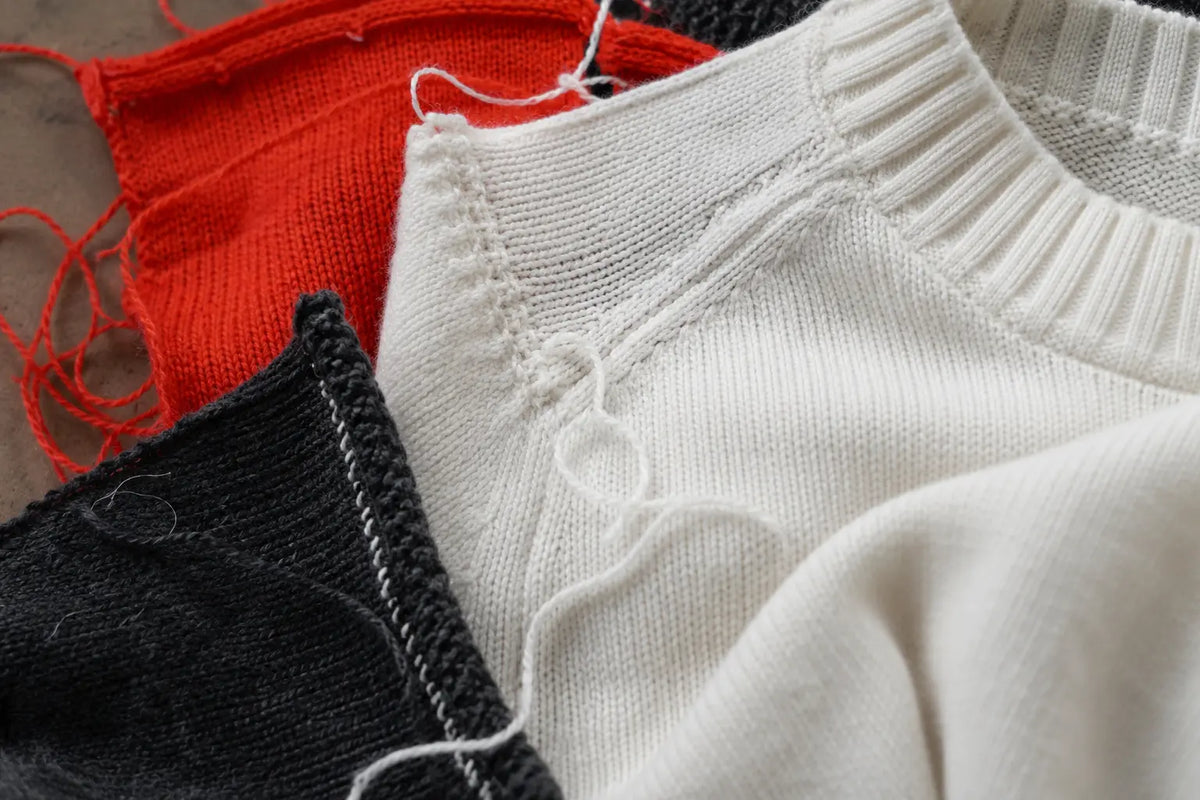 Close detail of knit construction
