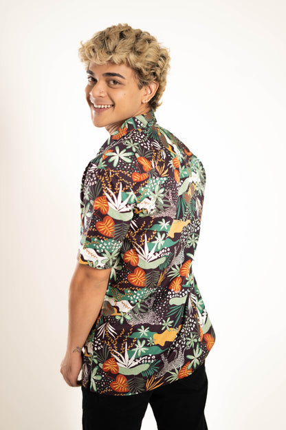 Men's Relaxed Fit Short Sleeves Hawaiian  Shirt