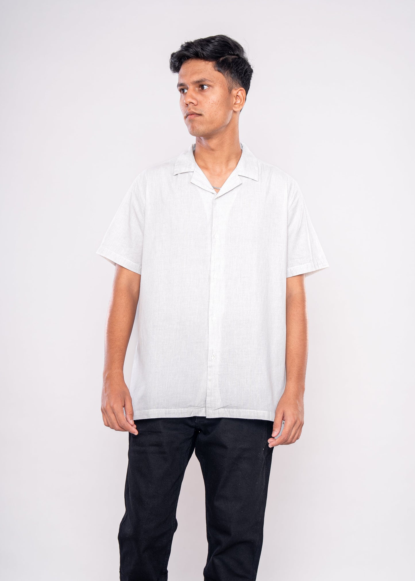 Off White Shirt with Fine Strips