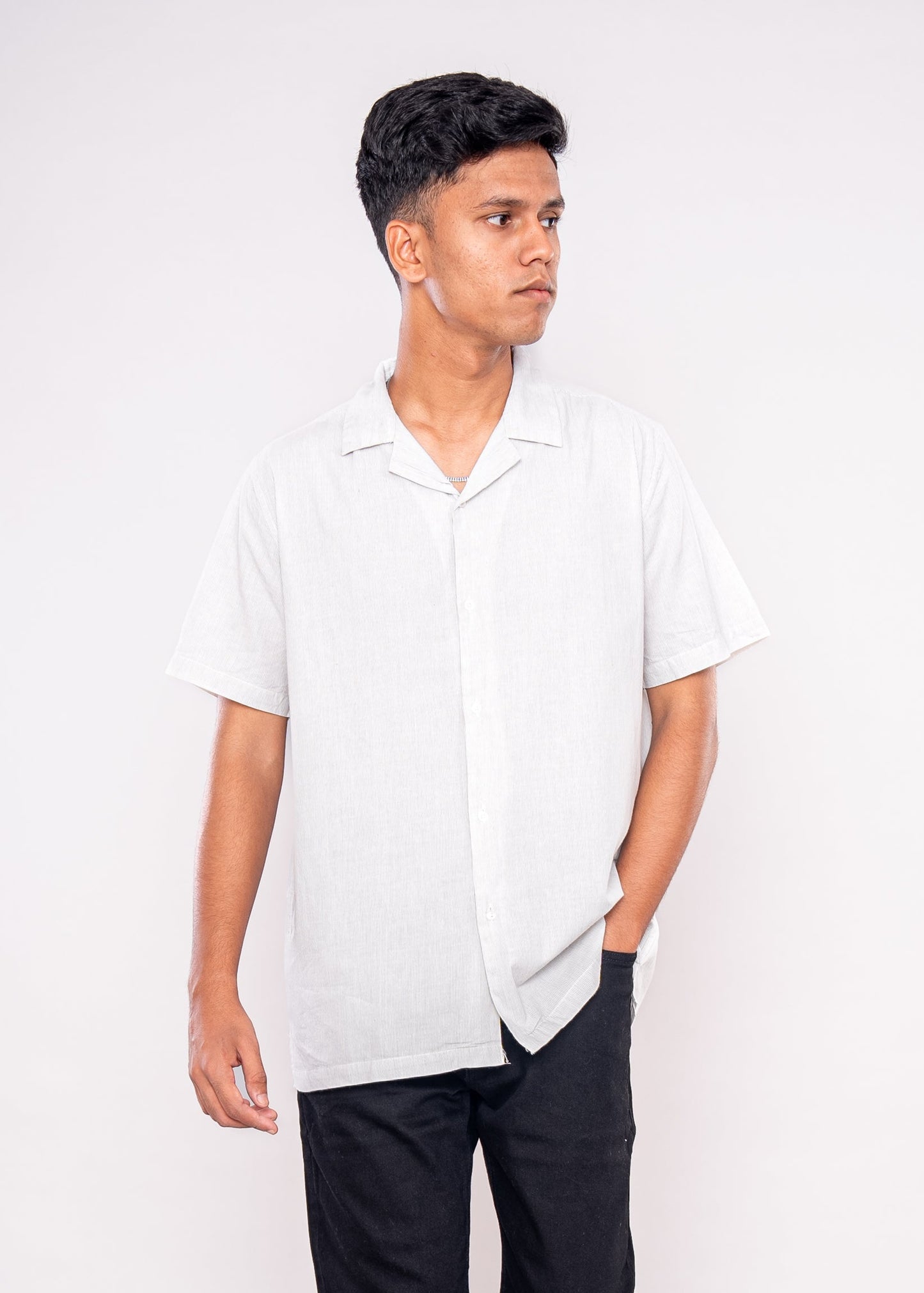 Off White Shirt with Fine Strips