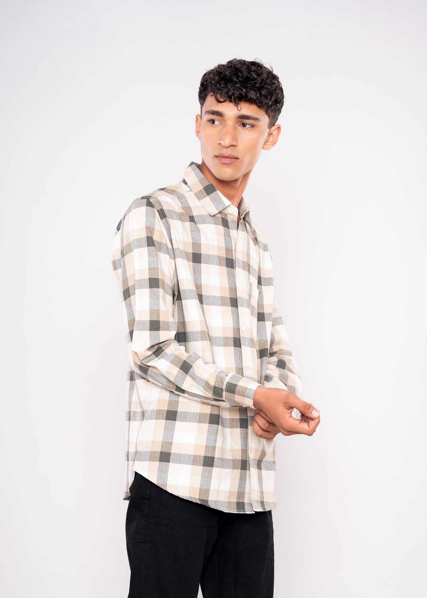 Beige Green Full Sleeves shirt - HIPCASTLE