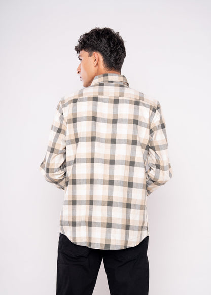 Beige Green Full Sleeves shirt - HIPCASTLE