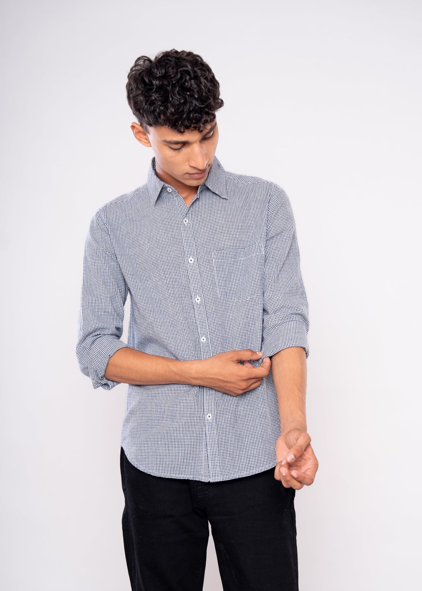 Black & White Mini Checks Shirt