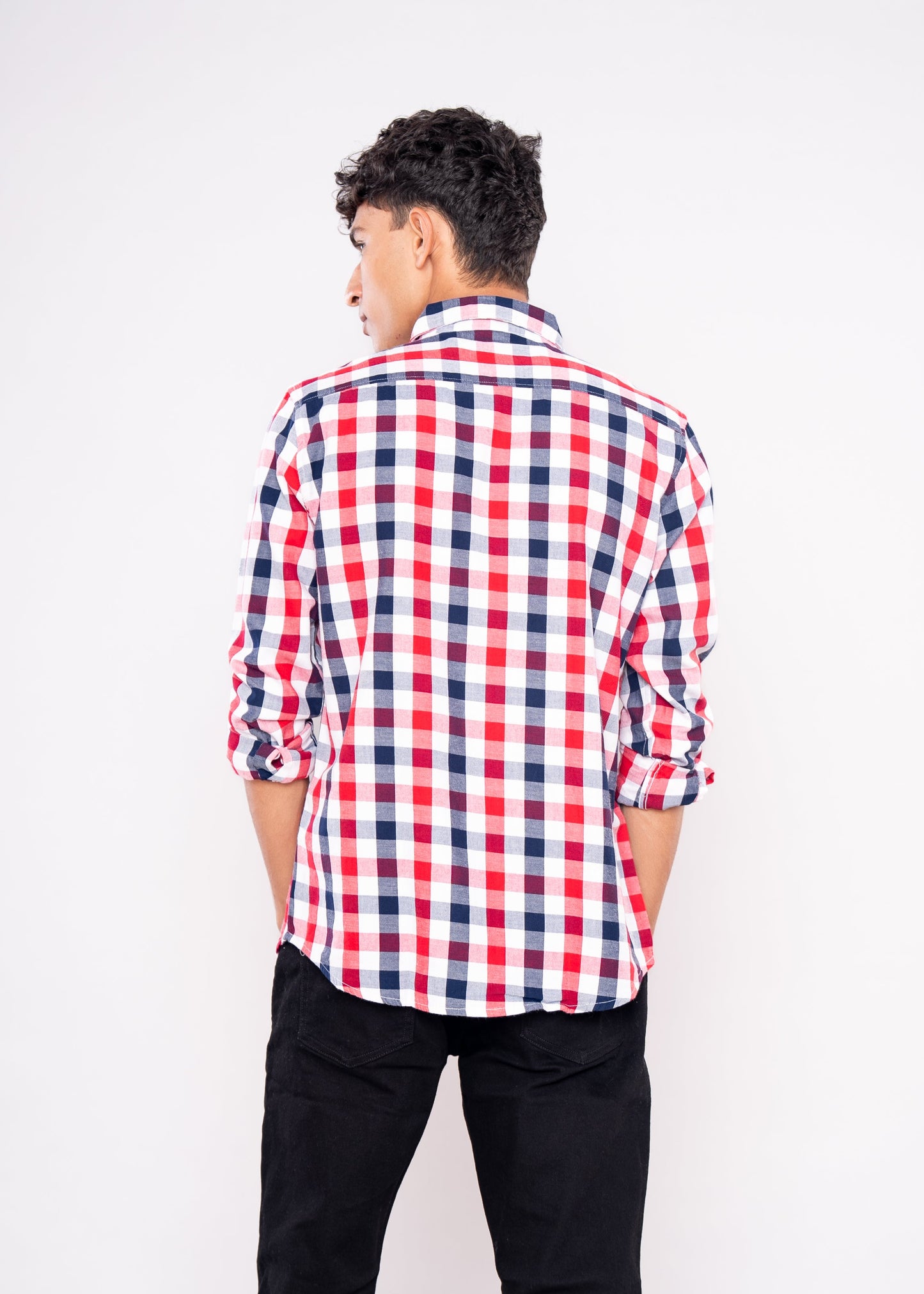 Blue & Red Checks Shirt - HIPCASTLE