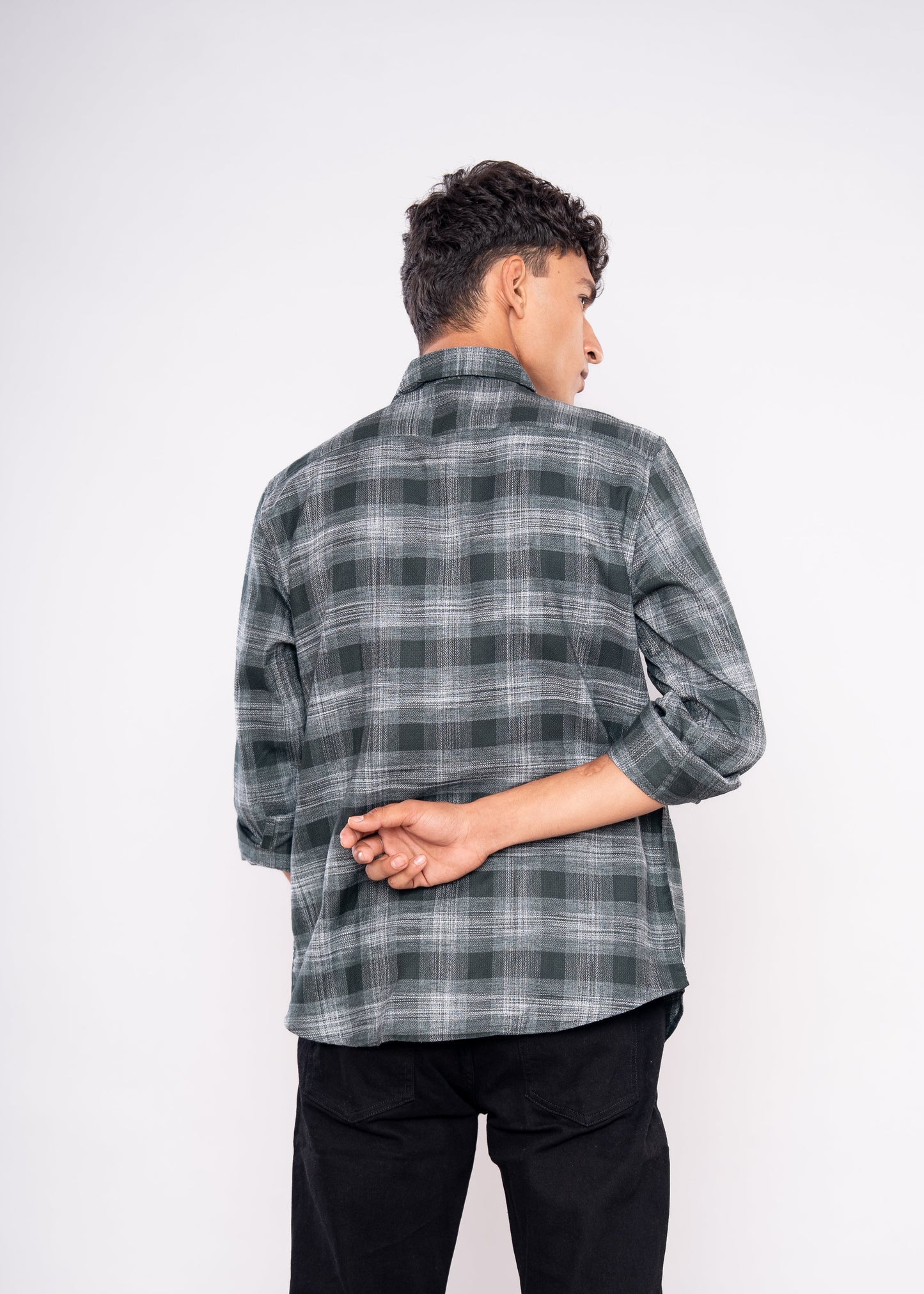 Green White Full Sleeves shirt - HIPCASTLE