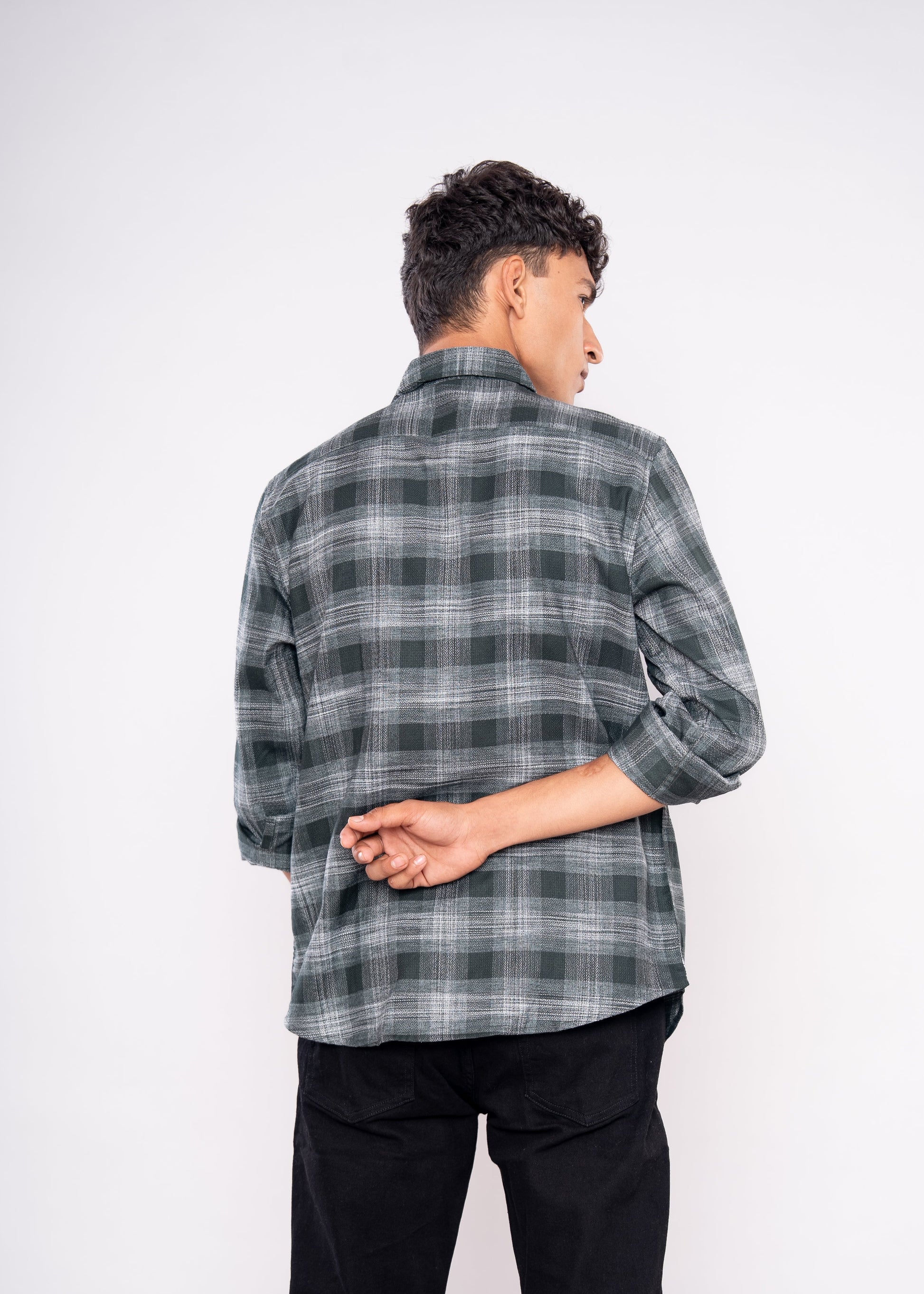 Green White Full Sleeves shirt - HIPCASTLE