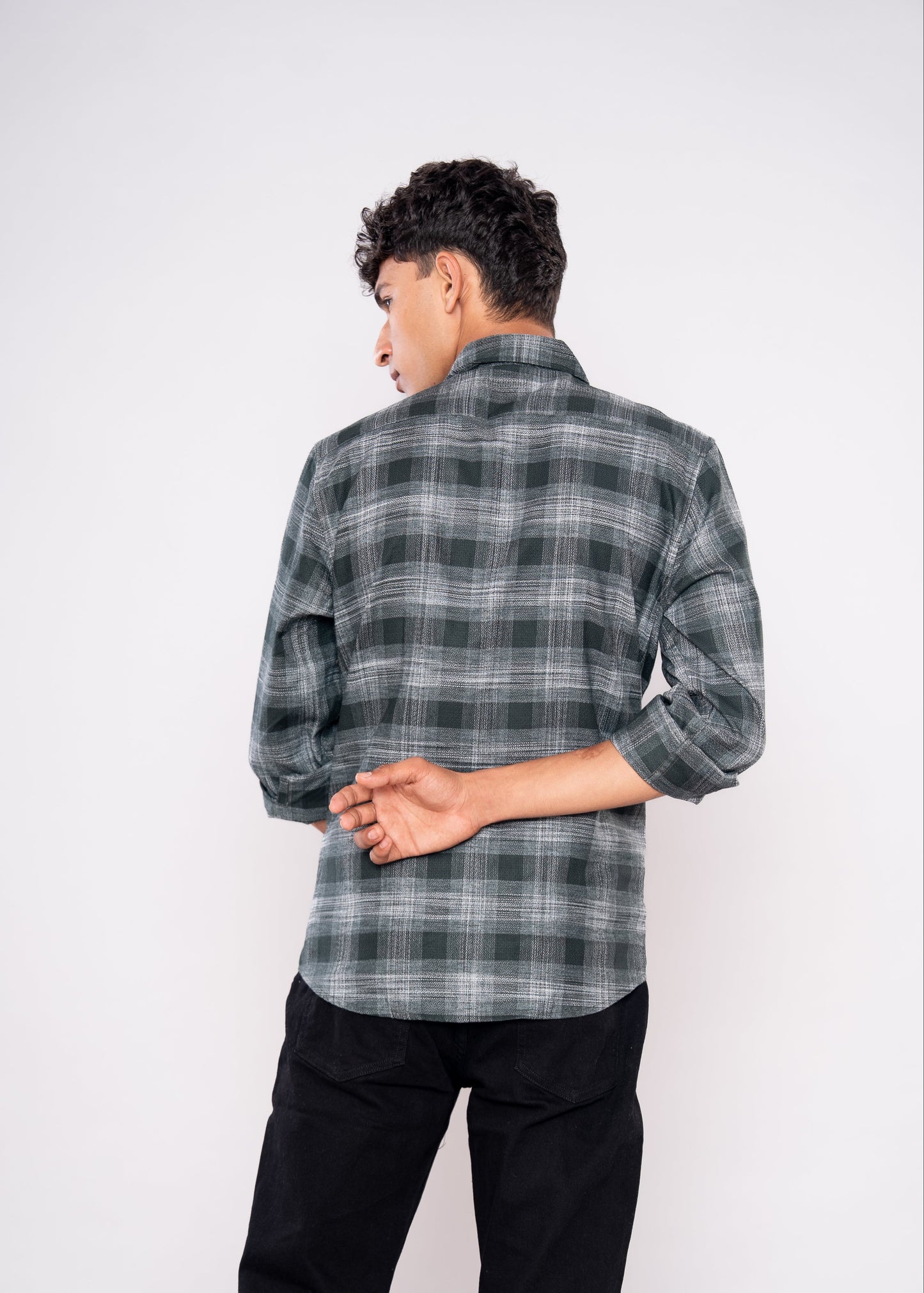 Green White Full Sleeves shirt - HIPCASTLE