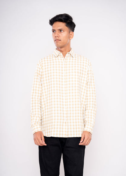 Beige & Cream Checks Shirt - HIPCASTLE