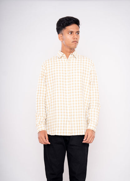Beige & Cream Checks Shirt - HIPCASTLE