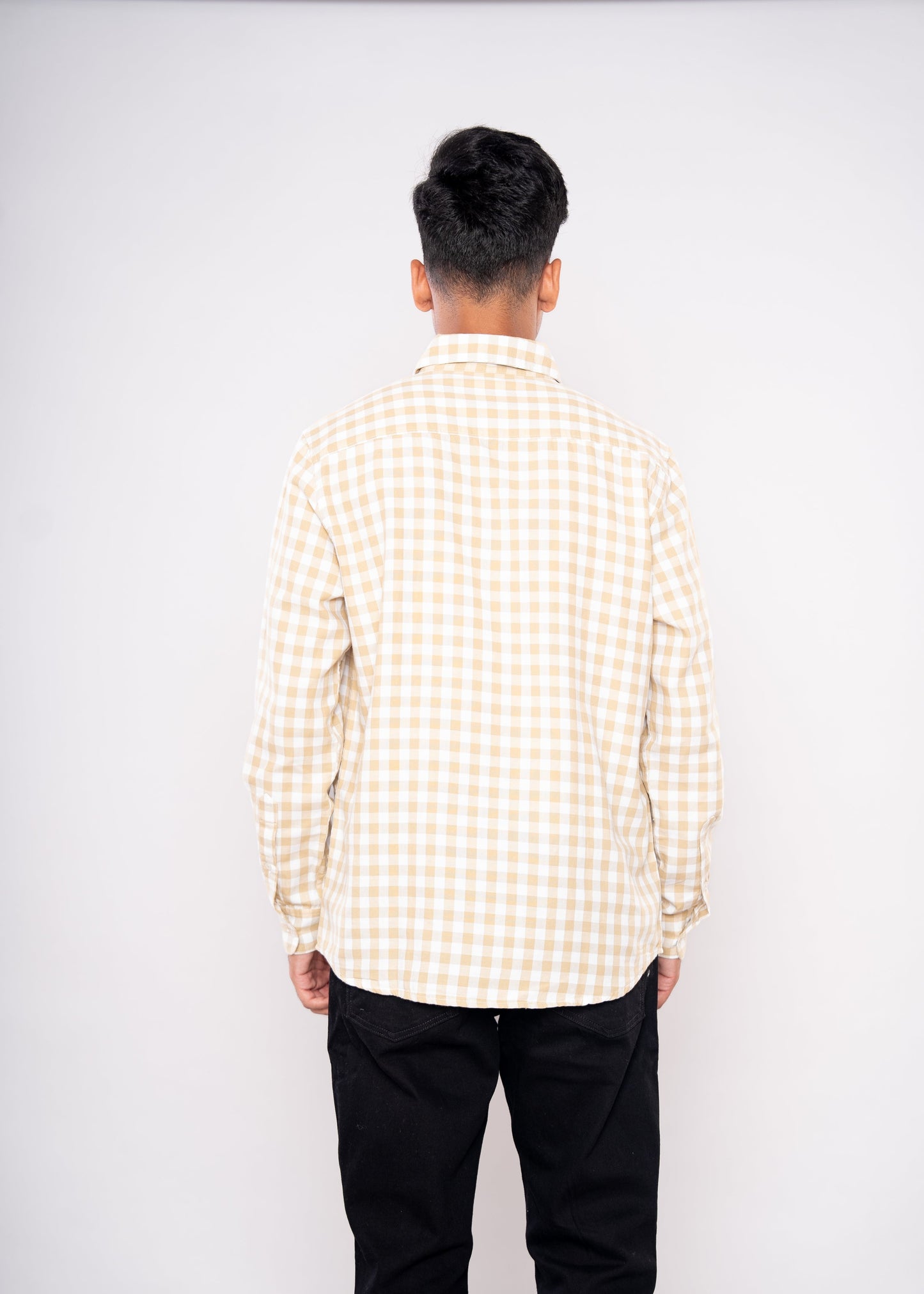 Beige & Cream Checks Shirt - HIPCASTLE
