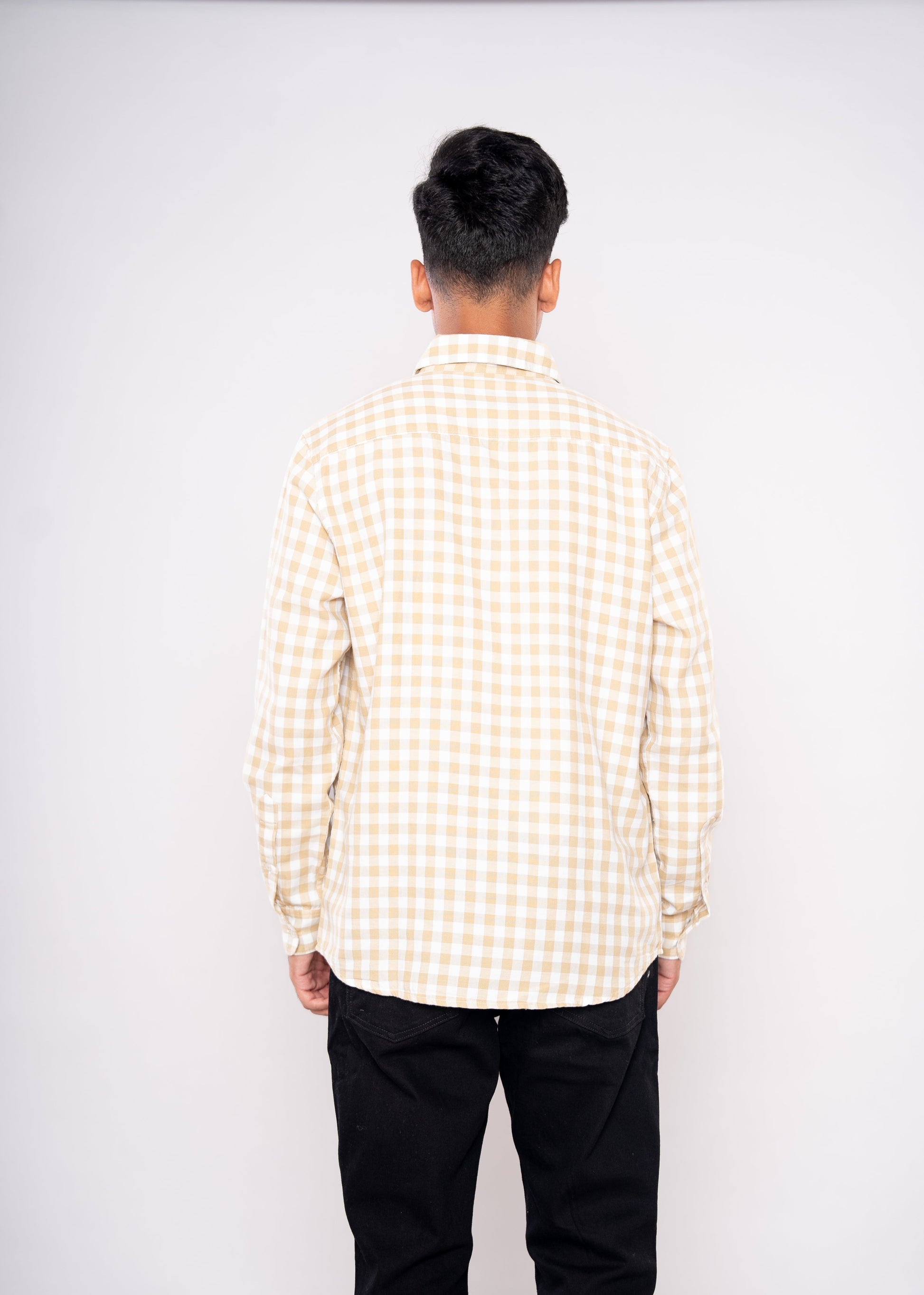 Beige & Cream Checks Shirt - HIPCASTLE