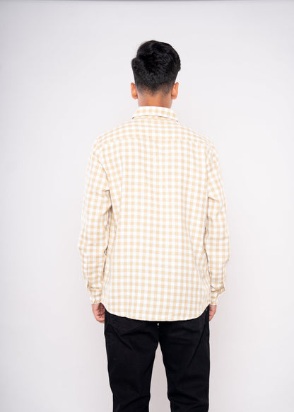 Beige & Cream Checks Shirt - HIPCASTLE