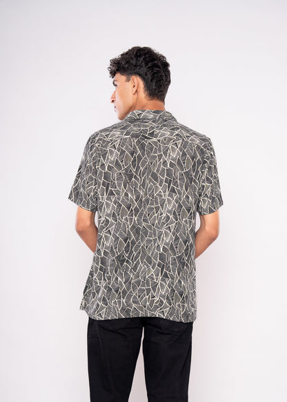 Black Leaves Printed Shirt