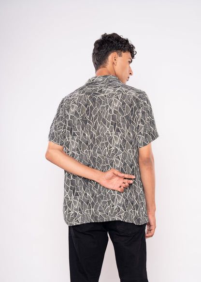 Black Leaves Printed Shirt